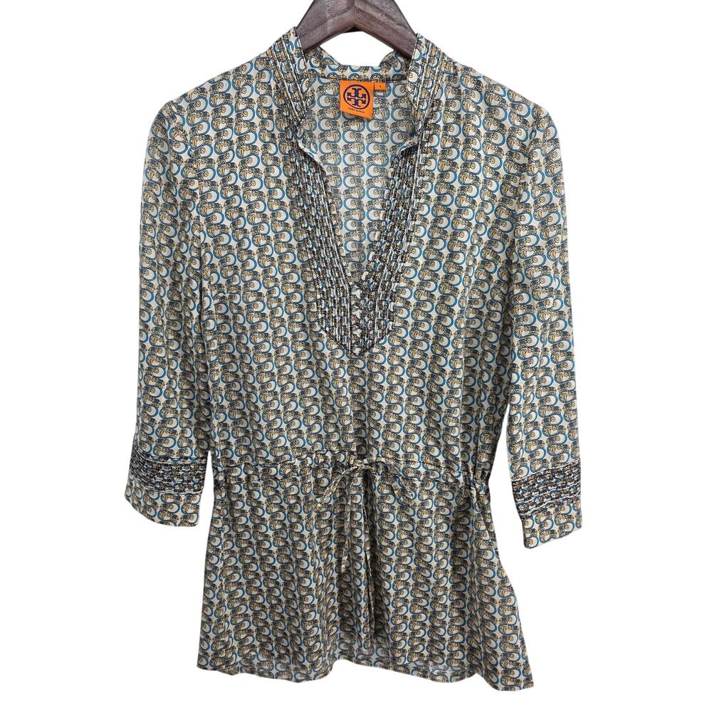 Tory Burch Adelaide Elephant Print Tunic Size 6
